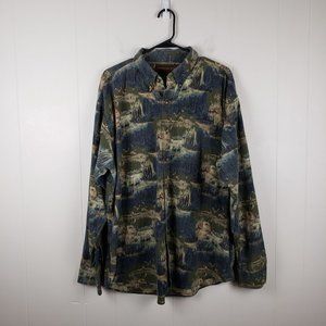 WOODLAND TRAIL Outdoorsman Hunters Button Down Shirt Water Fowl/Duck Hunting XL